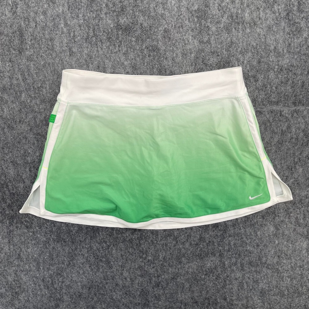 Nike Court Tennis Skirt Women L Green Ombre Gradient Athletic Vintage Y2K